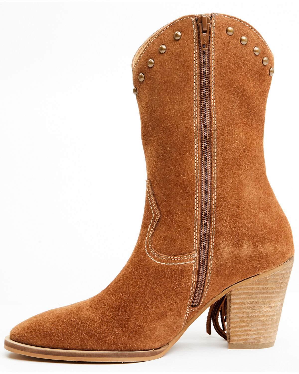 Idyllwind Women's Sidewinder Studded Fringe Suede Fashion Boots - Round Toe