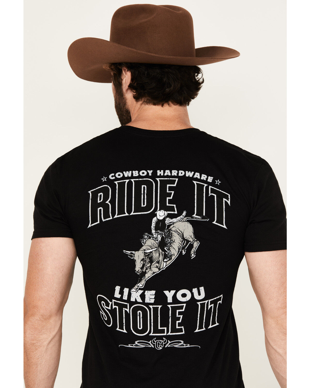 Cowboy Hardware Men's Ride It Like You Stole It Short Sleeve Graphic T-Shirt