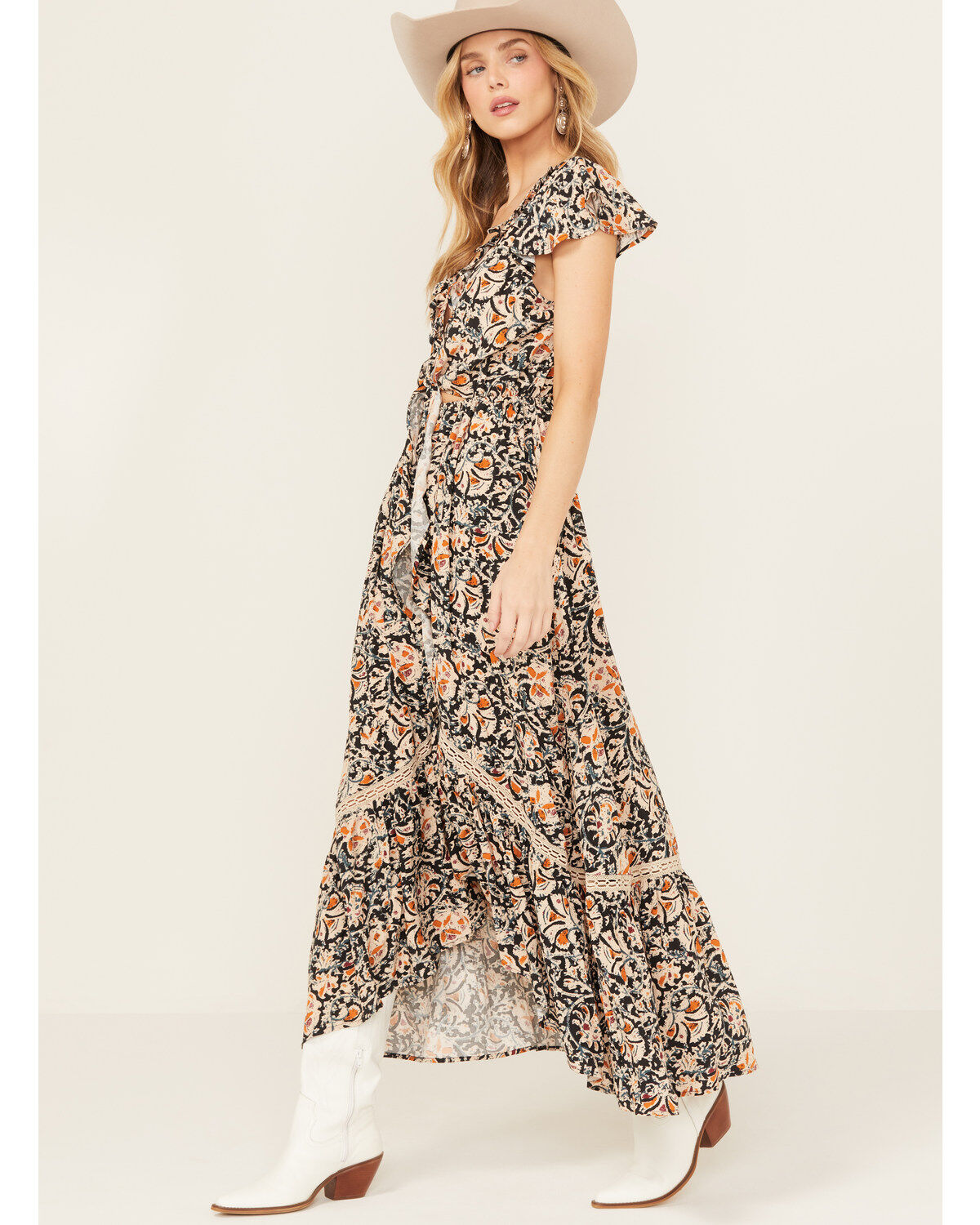 Beyond The Radar Women's Floral Print High-Low Dress