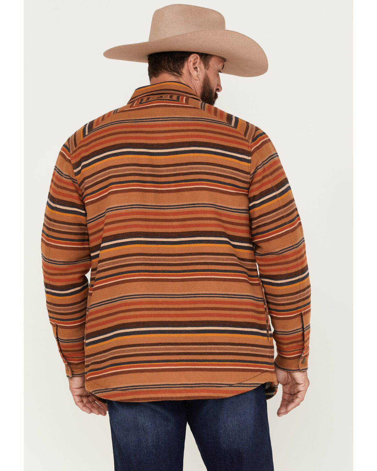 Pendleton Men's Striped Sherpa-Lined Snap Western Shirt Jacket