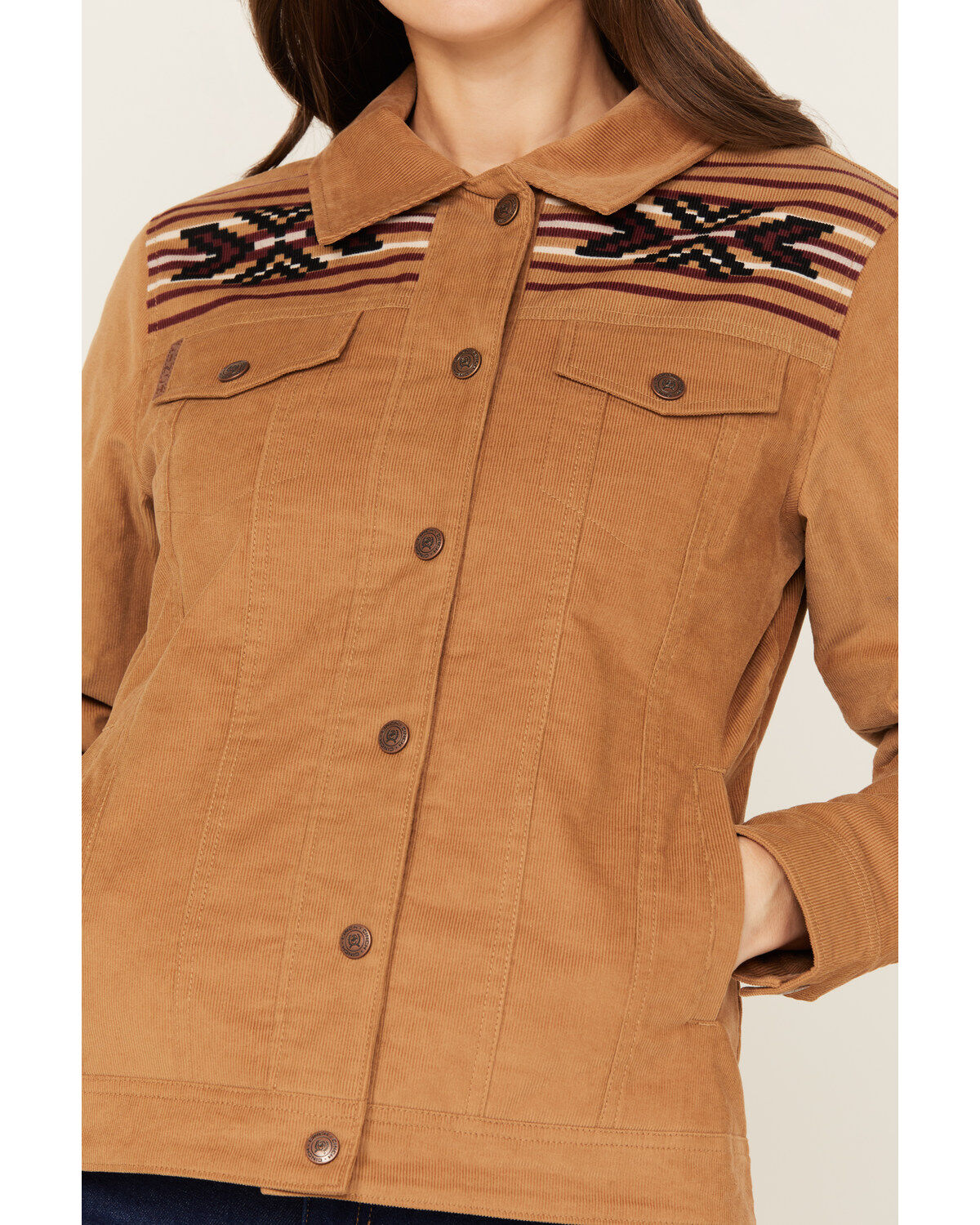Cinch Women's Southwestern Print Yoke Corduroy Jacket