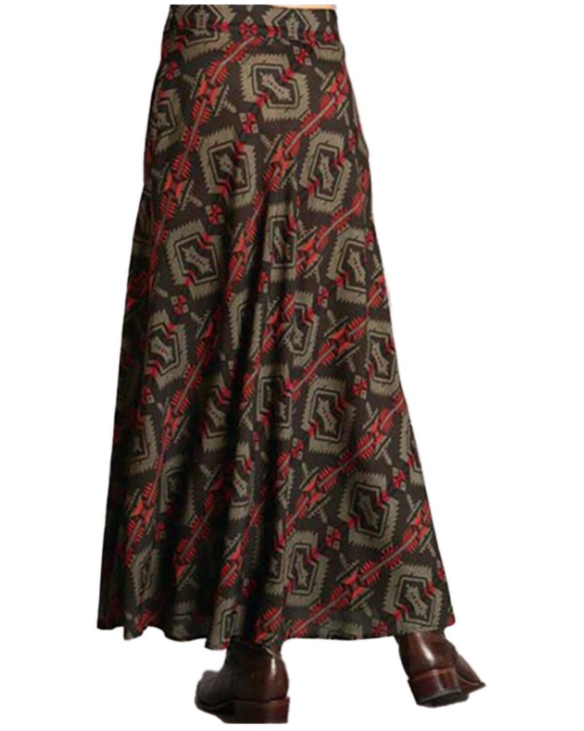 Stetson Women's Rayon Challis Blanket Print Long Cut Skirt
