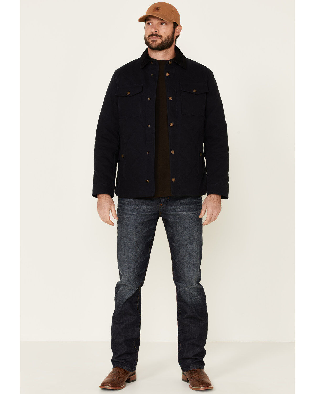 Pendleton Men's Solid Quilted Canvas Snap-Front Shirt Jacket