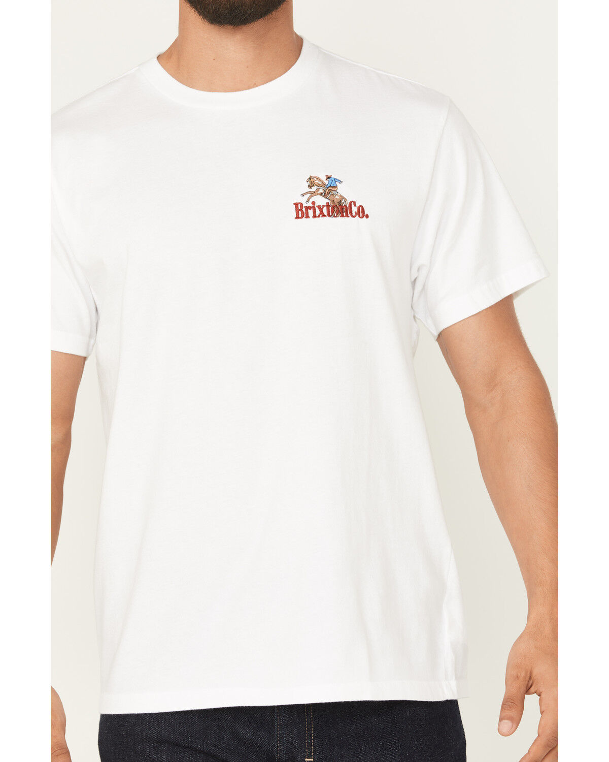 Brixton Men's Inwood Cowboy Embroidered Short Sleeve T-Shirt