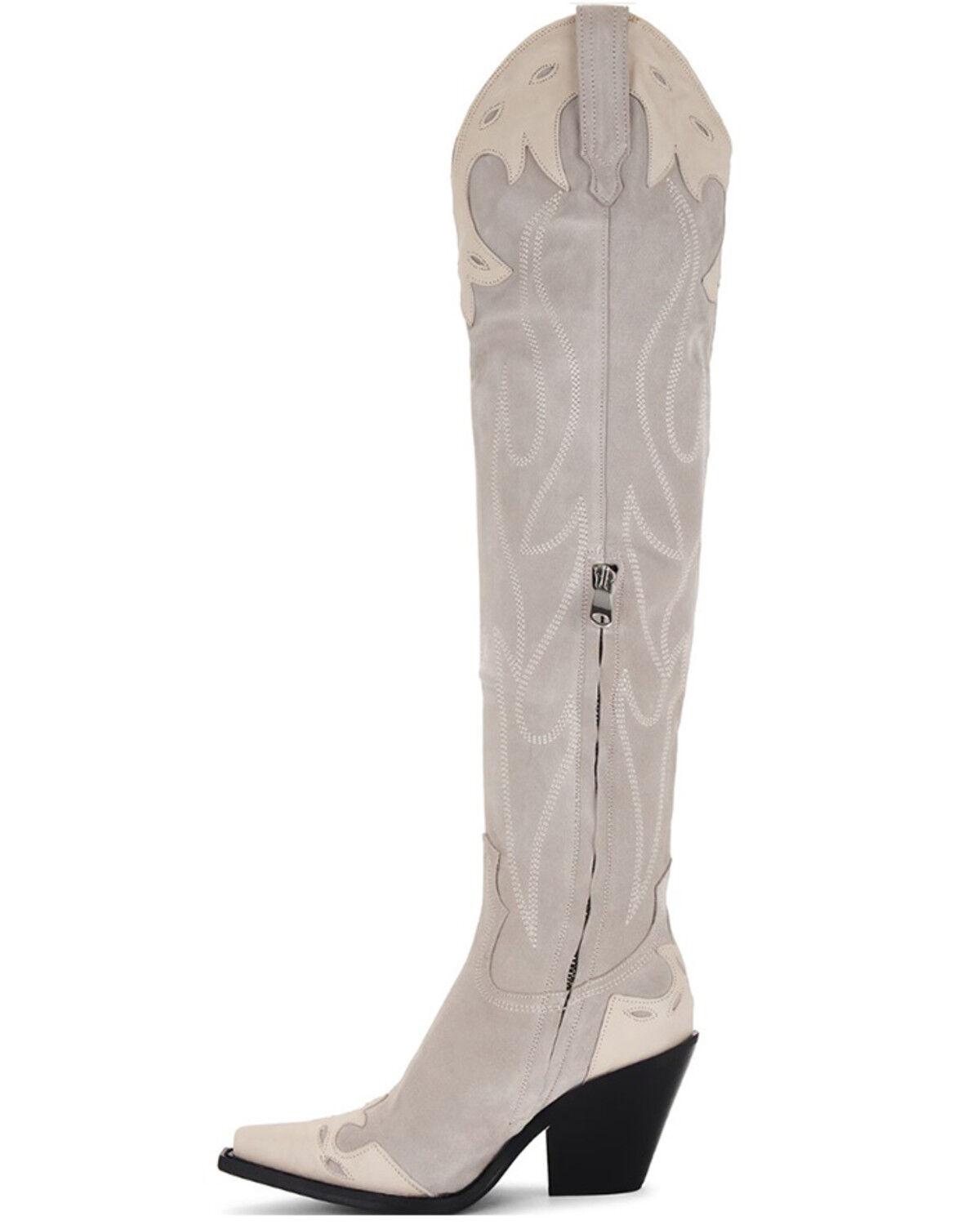 Free People Women's Wild West Suede Tall Western Boots - Snip Toe