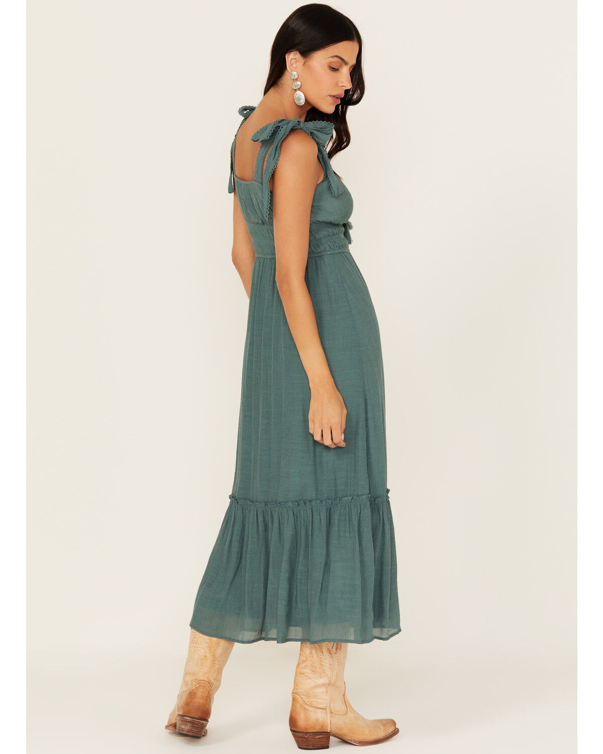 Trixxi Women's Smocked Waist Midi Dress