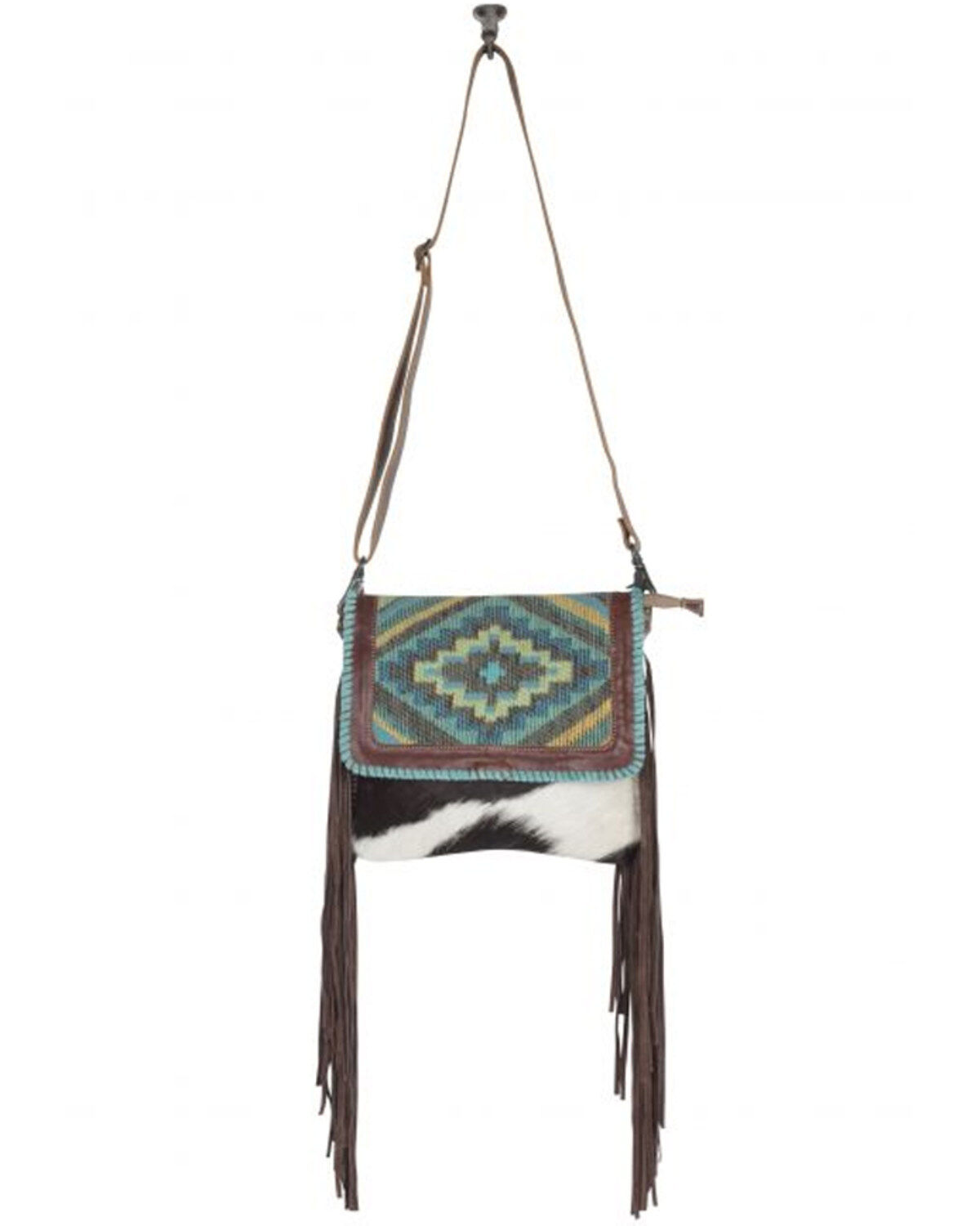 Myra Bag Women's Wild West Boho Hair-On Hide Crossbody Bag
