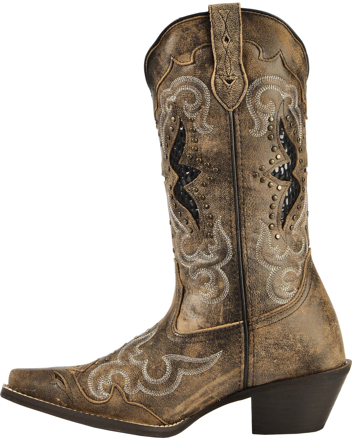 Laredo Women's Lucretia Studded Snake Inlay Western Boots - Snip Toe