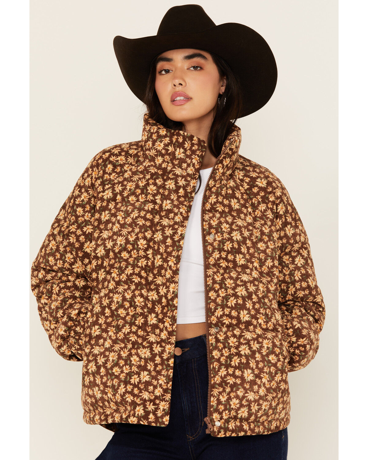 Sadie & Sage Women's Floral Puffer Jacket