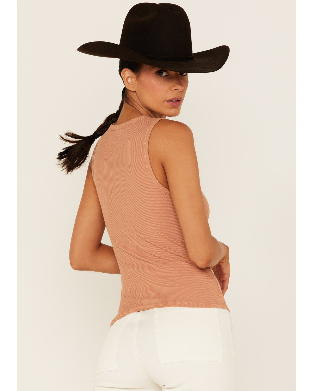 Cleo + Wolf Women's Ribbed Henley Tank Top