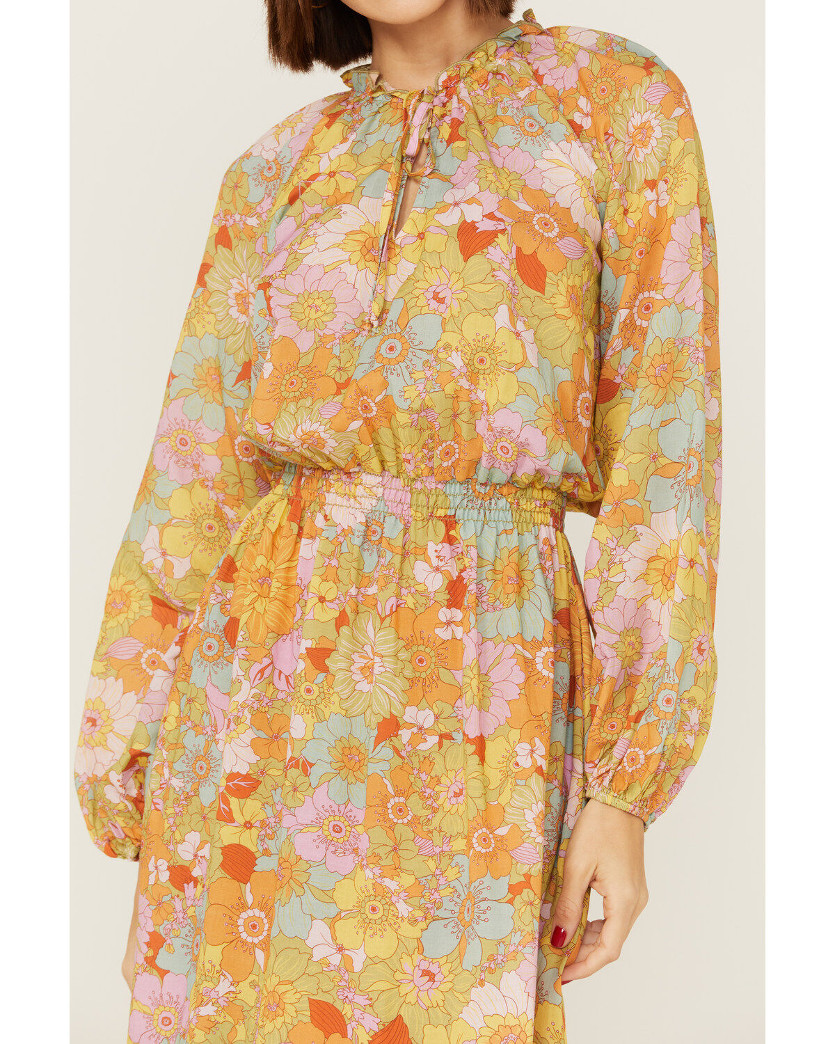 Show Me Your Mumu Women's Cait Midi Groovy Blooms Midi Dress