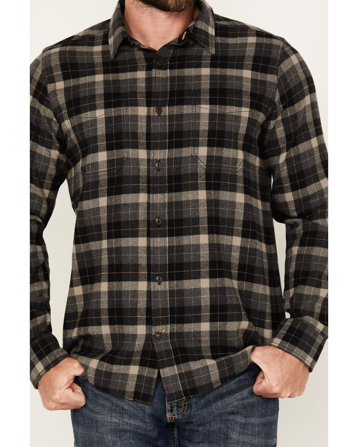 Brothers and Sons Men's Swede Plaid Print Long Sleeve Button-Down Western Shirt