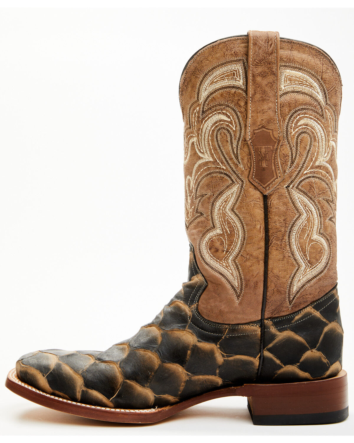 Tanner Mark Men's Monster Fish Print Western Boots - Broad Square Toe