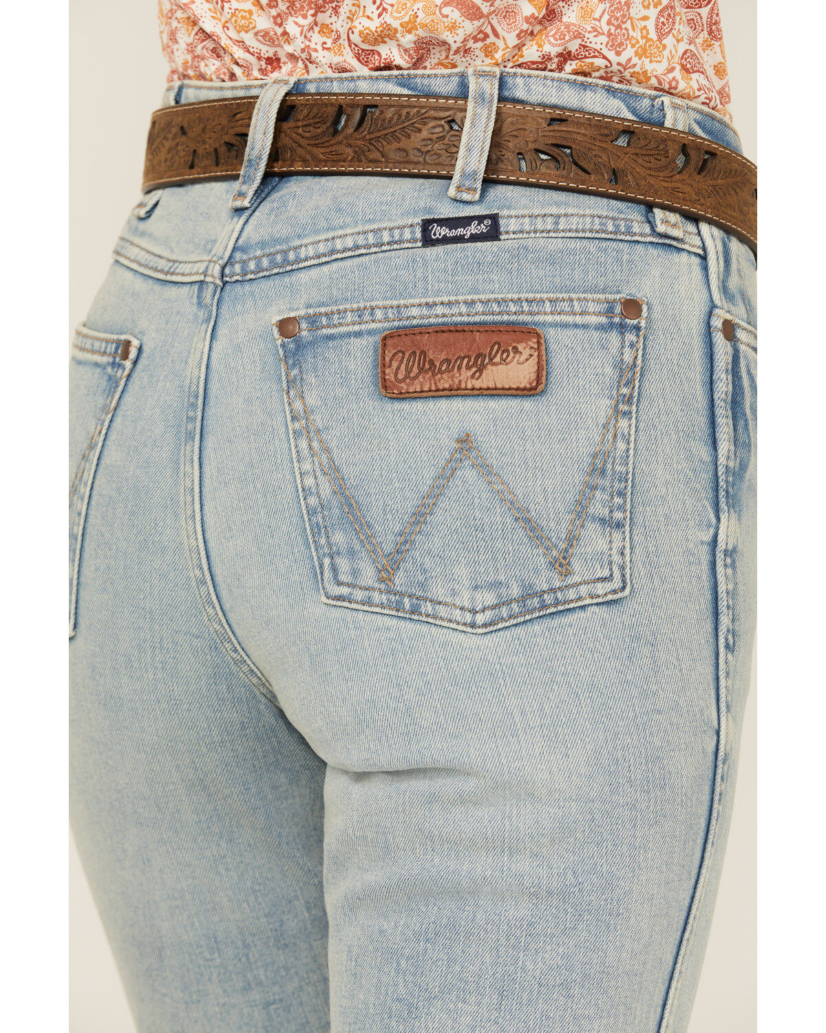 Wrangler Retro Women's Florence Light Wash High Rise Bailey Stretch Trouser Jeans