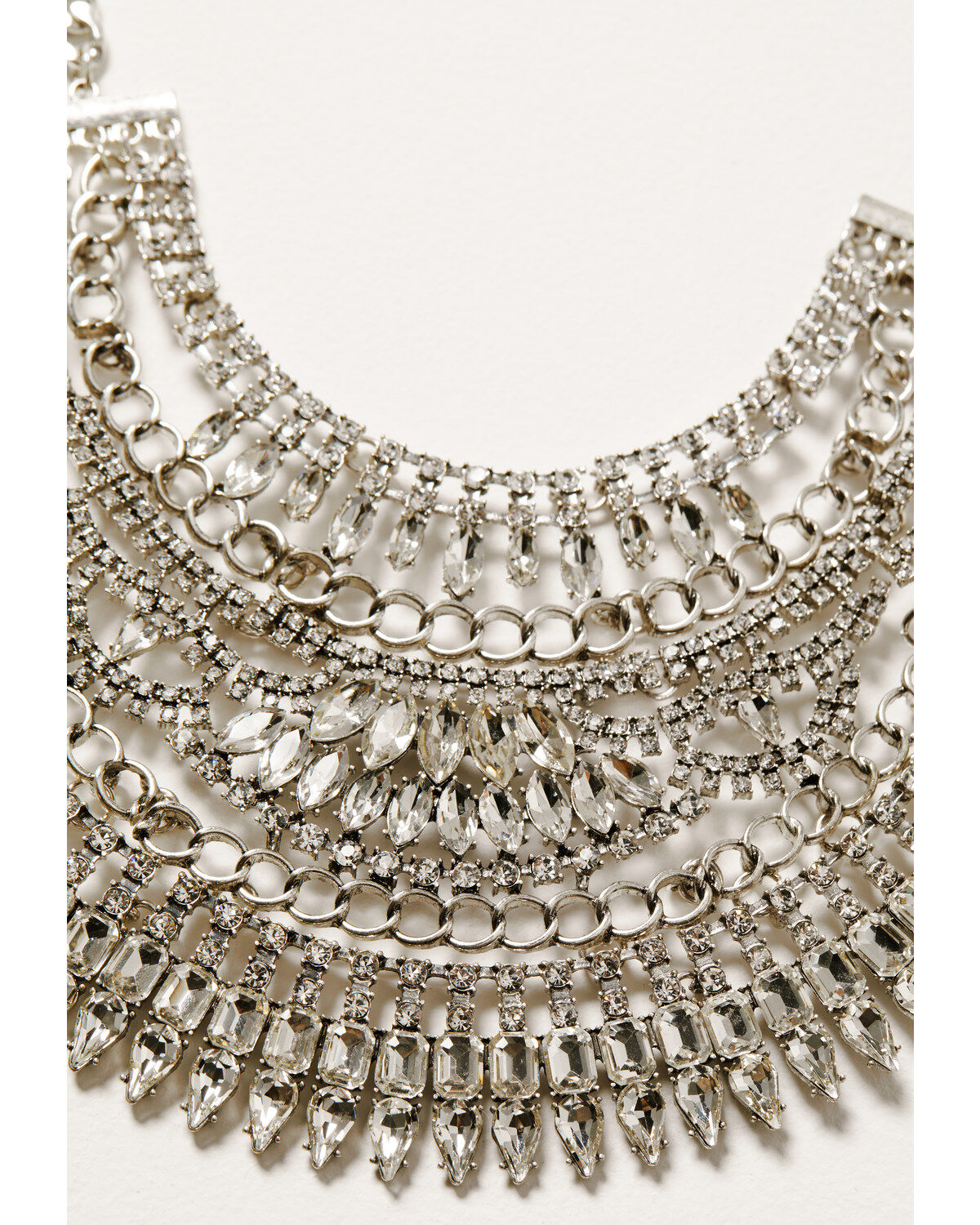 Wonderwest Women's Silver Statement Bib Necklace