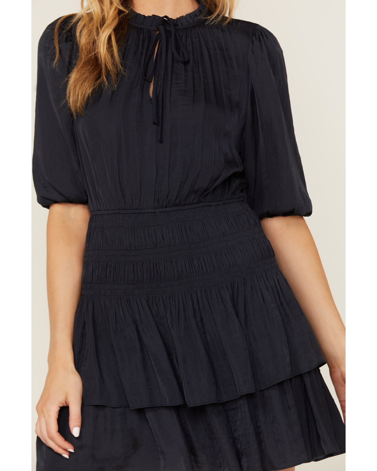 Revel Women's Solid Long Sleeve Mini Dress