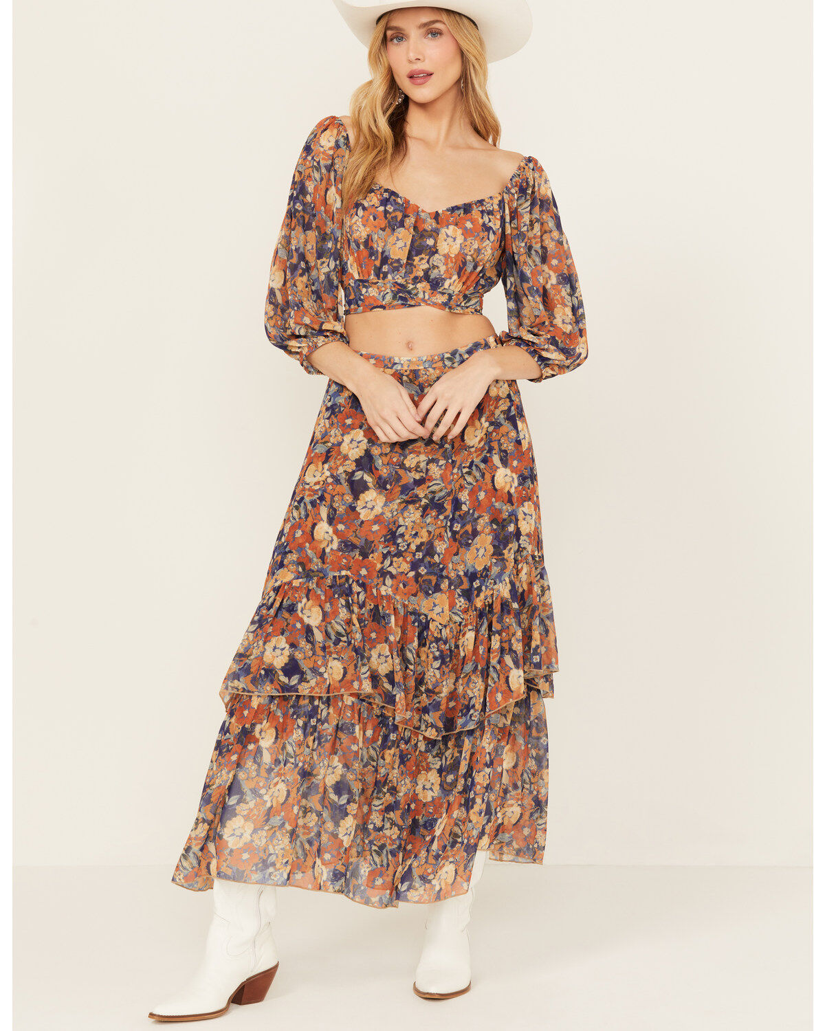 Beyond The Radar Women's Floral Print Tie Back Top