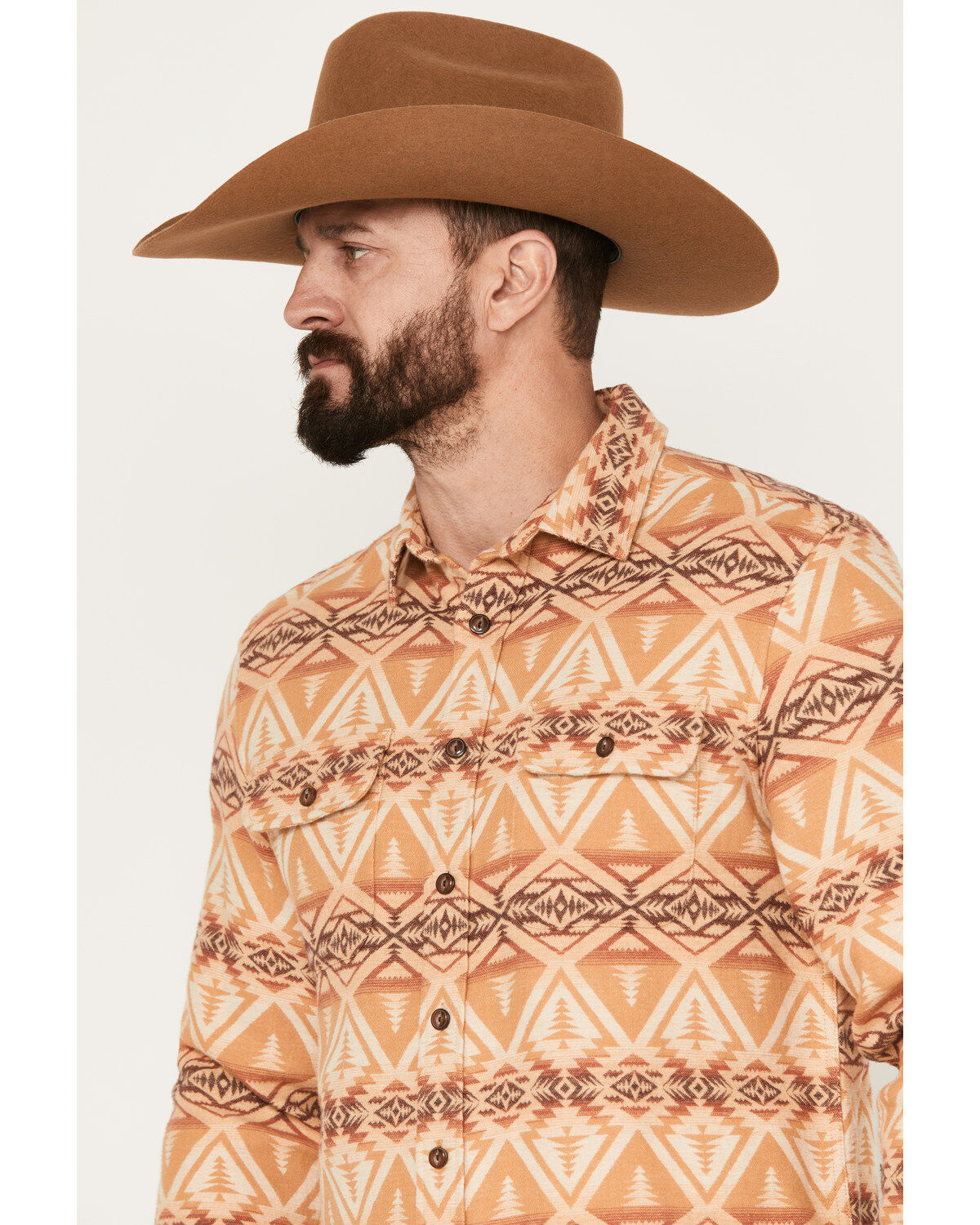 Pendleton Men's Beach Shack Print Long Sleeve Button-Down Western Shirt