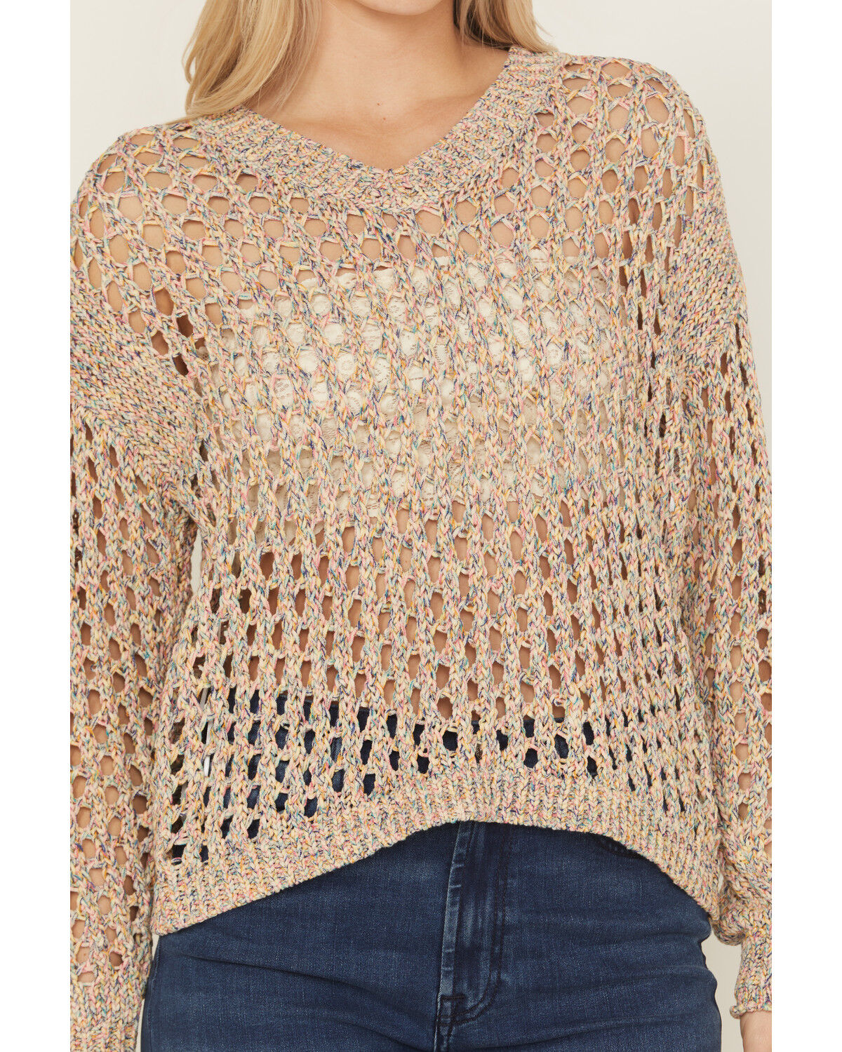 Cleo + Wolf Women's Allison Spacedye Open Weave Sweater