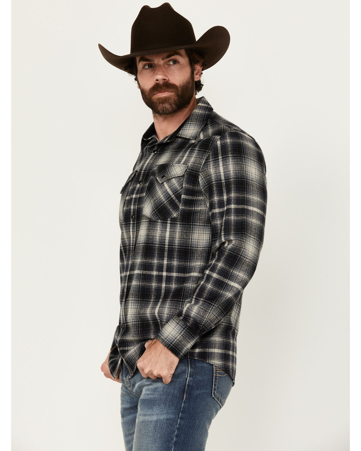 Pendleton Men's Canyon Plaid Print Long Sleeve Snap Western Shirt