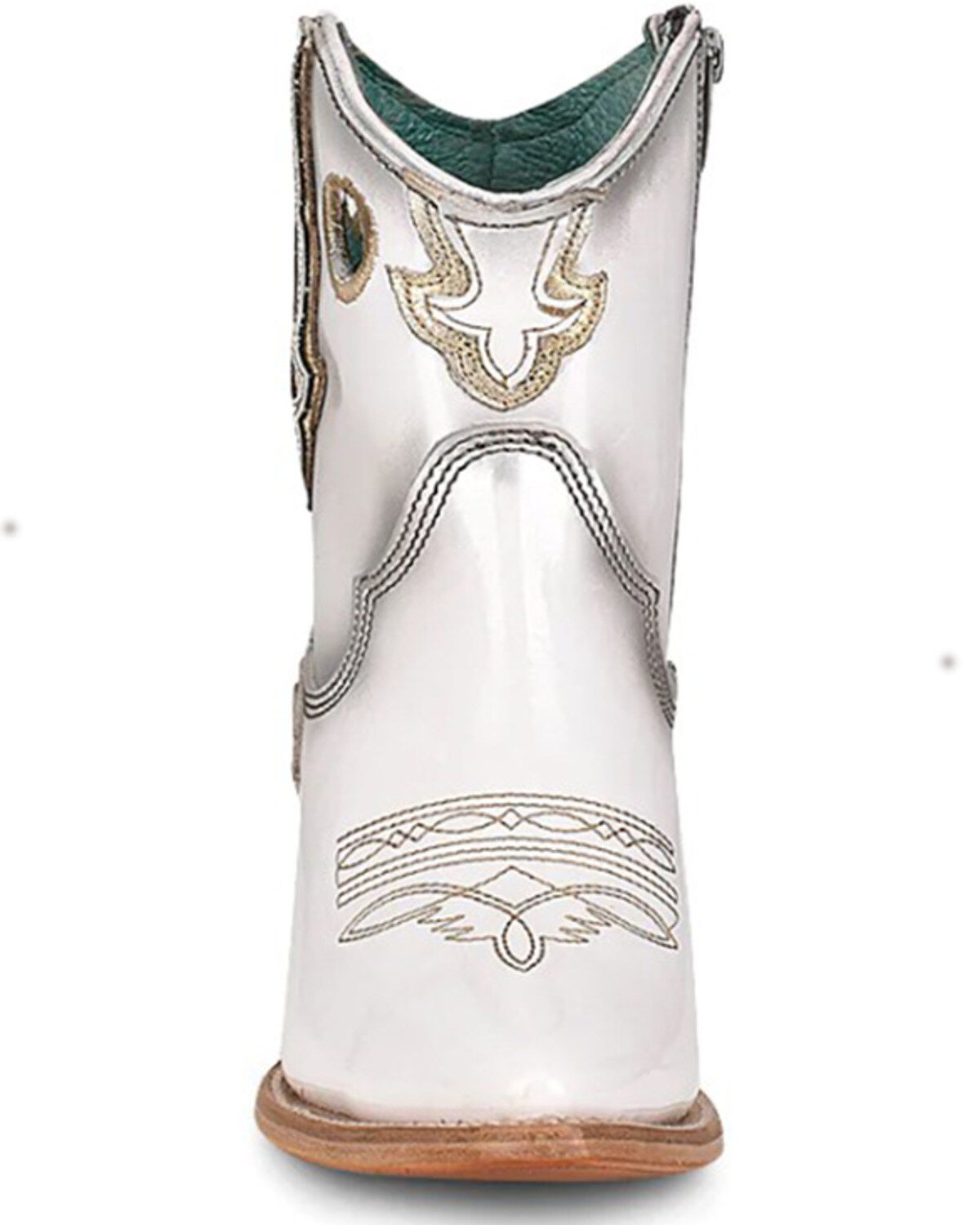 Corral Women's Patent Leather Inlay & Embroidery Western Booties - Snip Toe