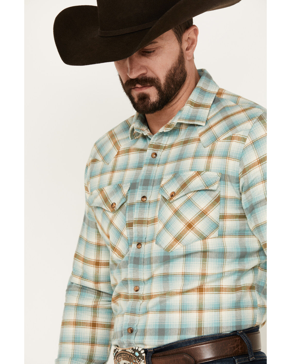 Pendleton Men's Wyatt Plaid Long Sleeve Snap Western Shirt