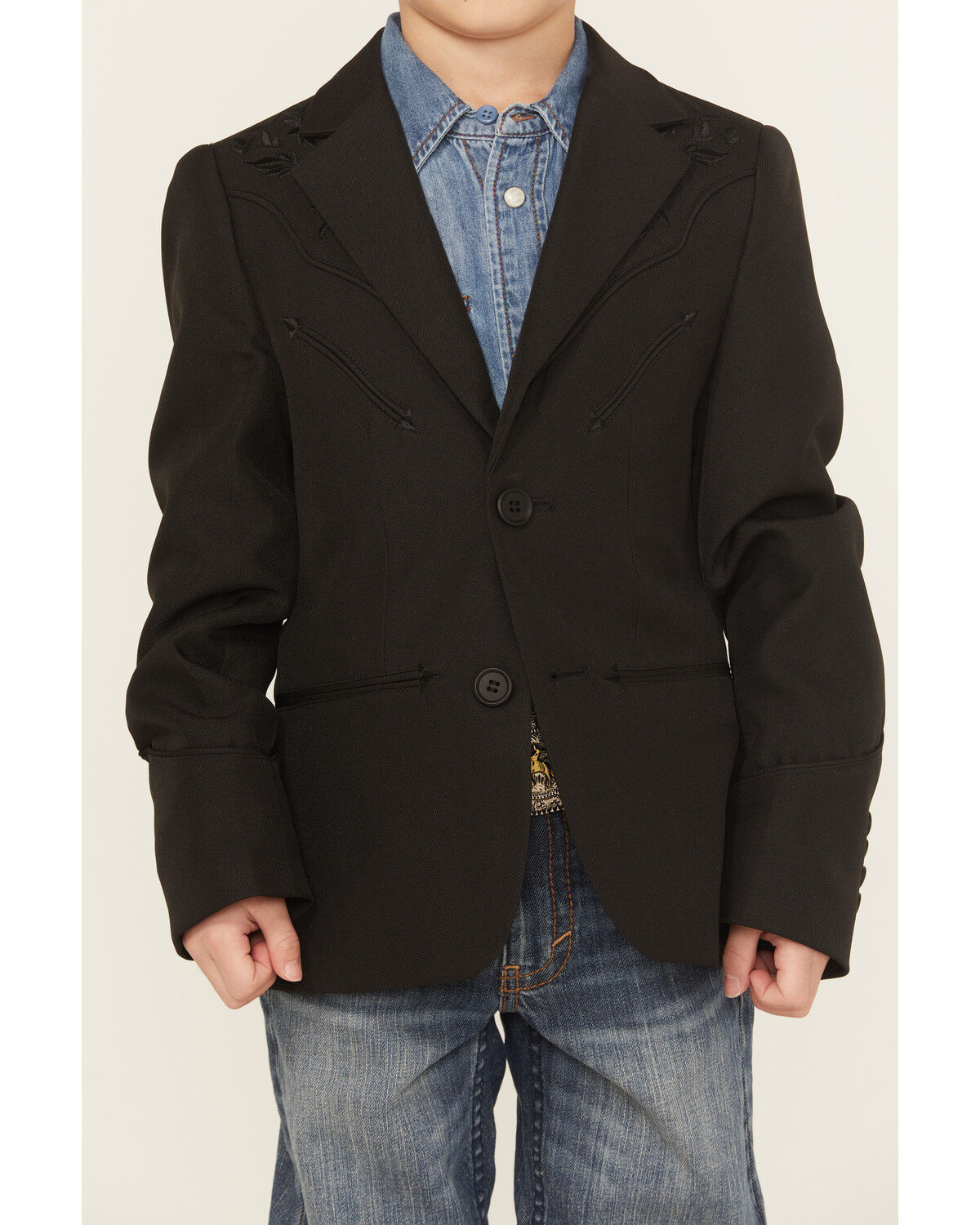 Scully Boys' Floral Embroidered Button-Down Sportcoat