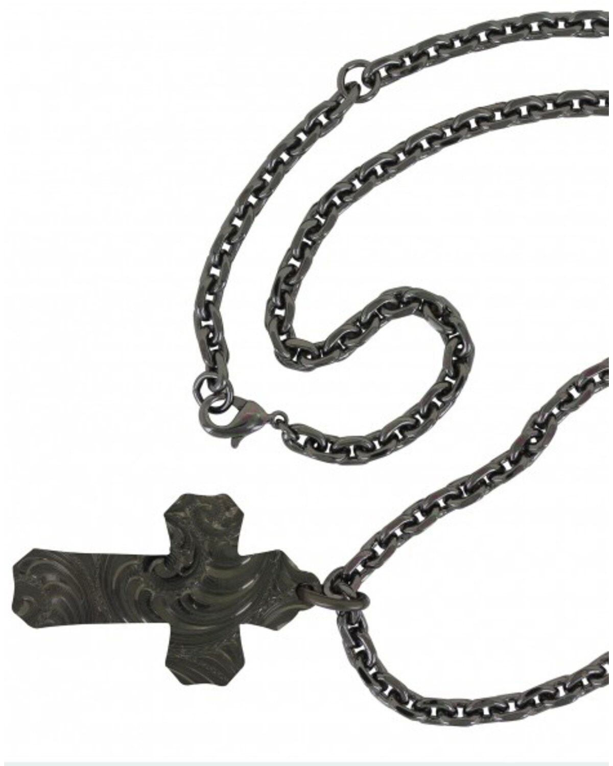 Montana Silversmiths Men's Nickel Faded Glory Cross Necklace
