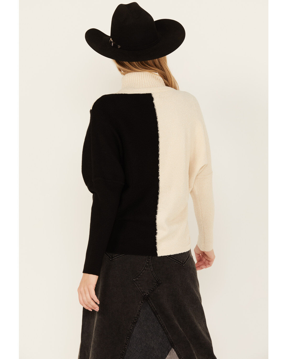 Revel Women's Cross Front Mock Neck Sweater