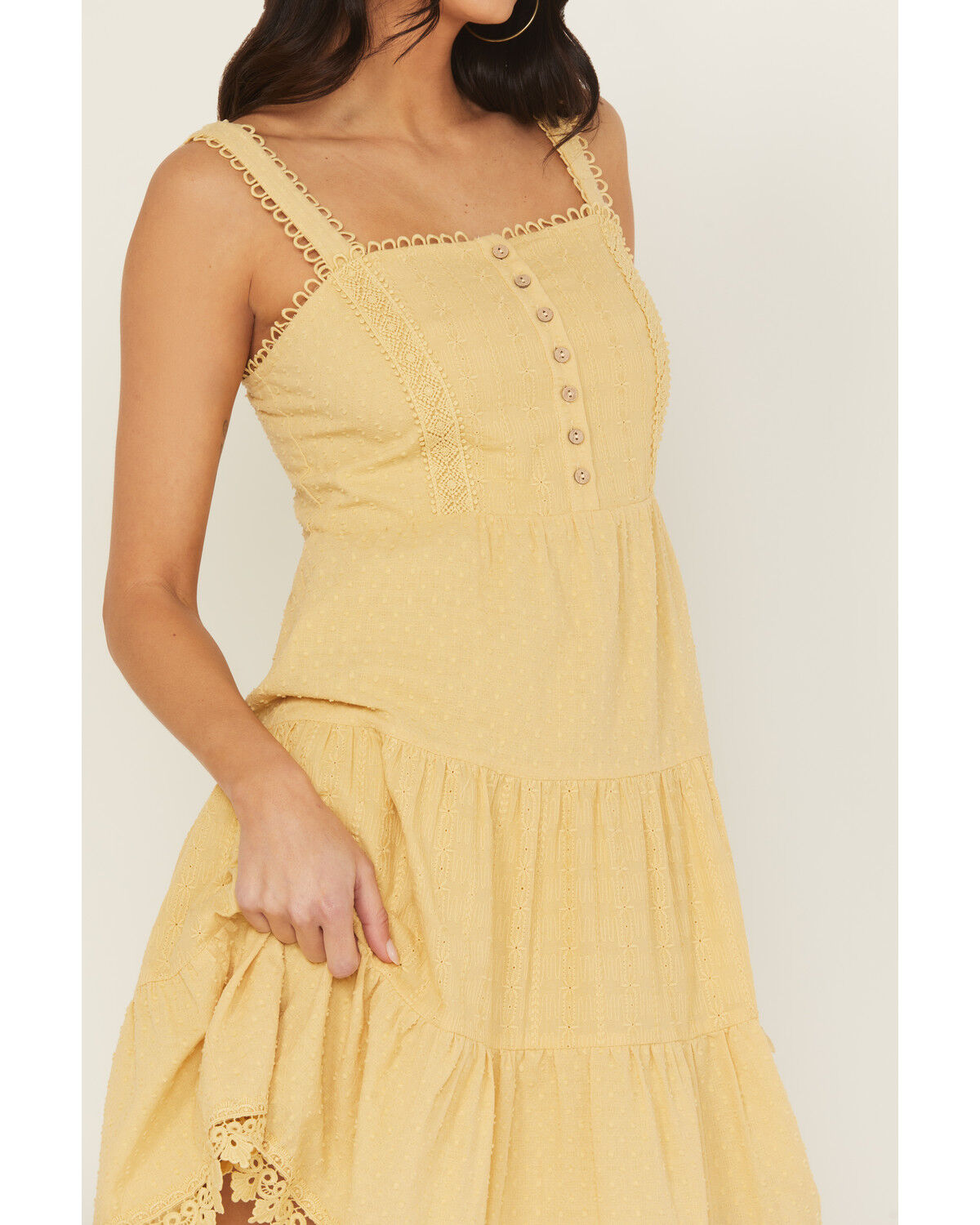 Miss Me Women's Eyelet Tiered Mini Dress