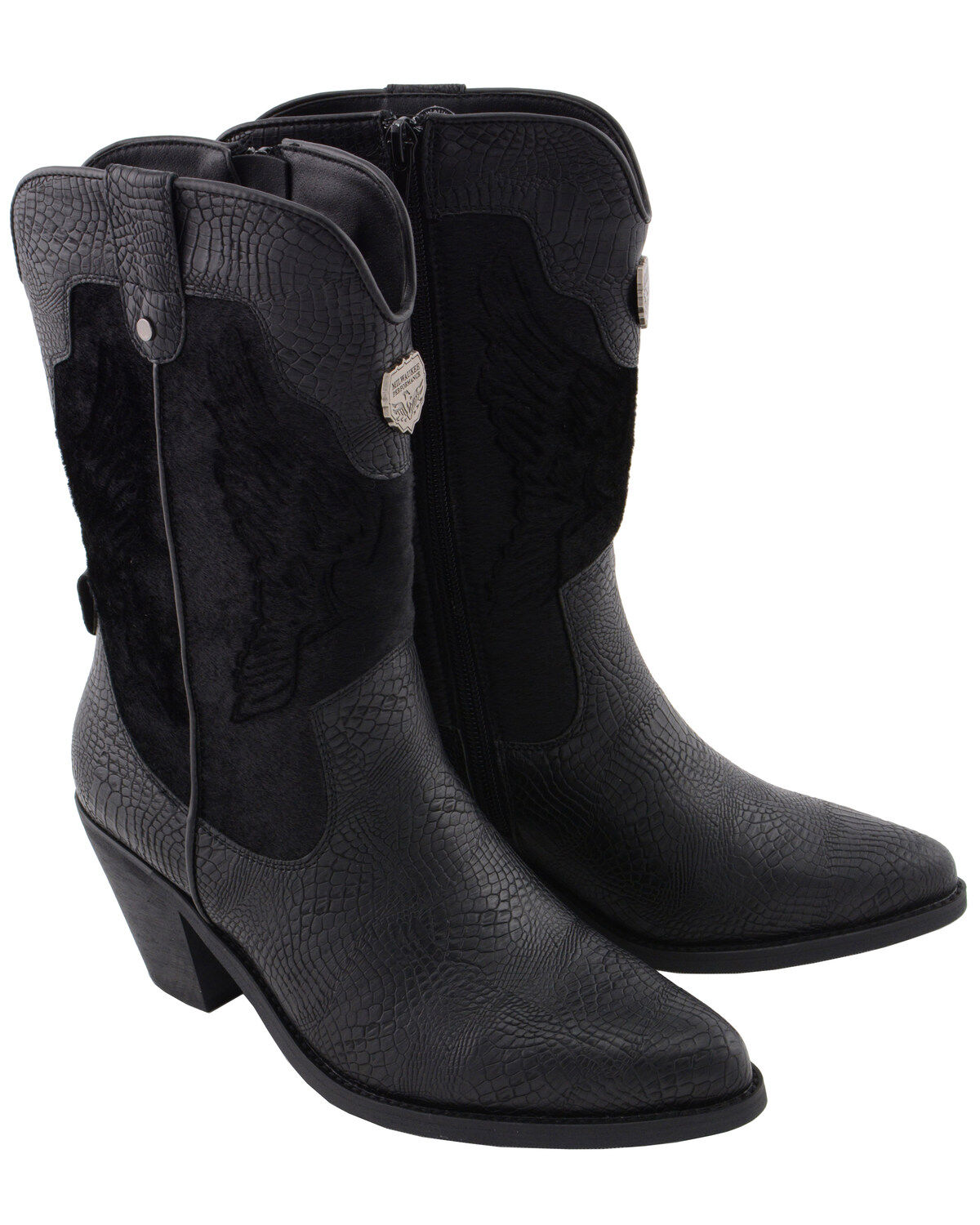 Milwaukee Leather Women's Snake Print Western Boots - Round Toe