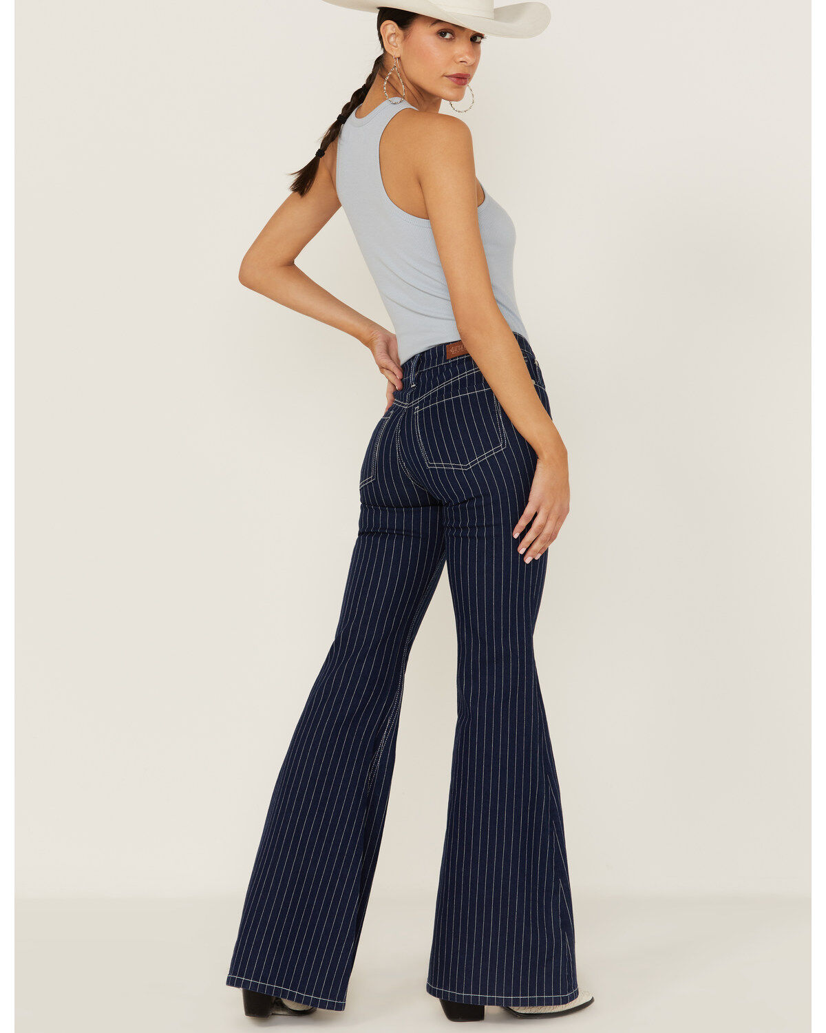Shyanne Women's Mr. Flare Retro Stripe Flare Jeans