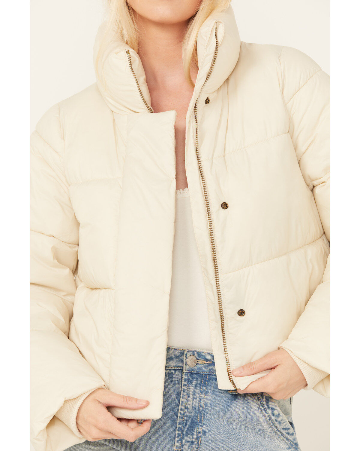 Cleo + Wolf Women's Plaid Lined Puffer Coat