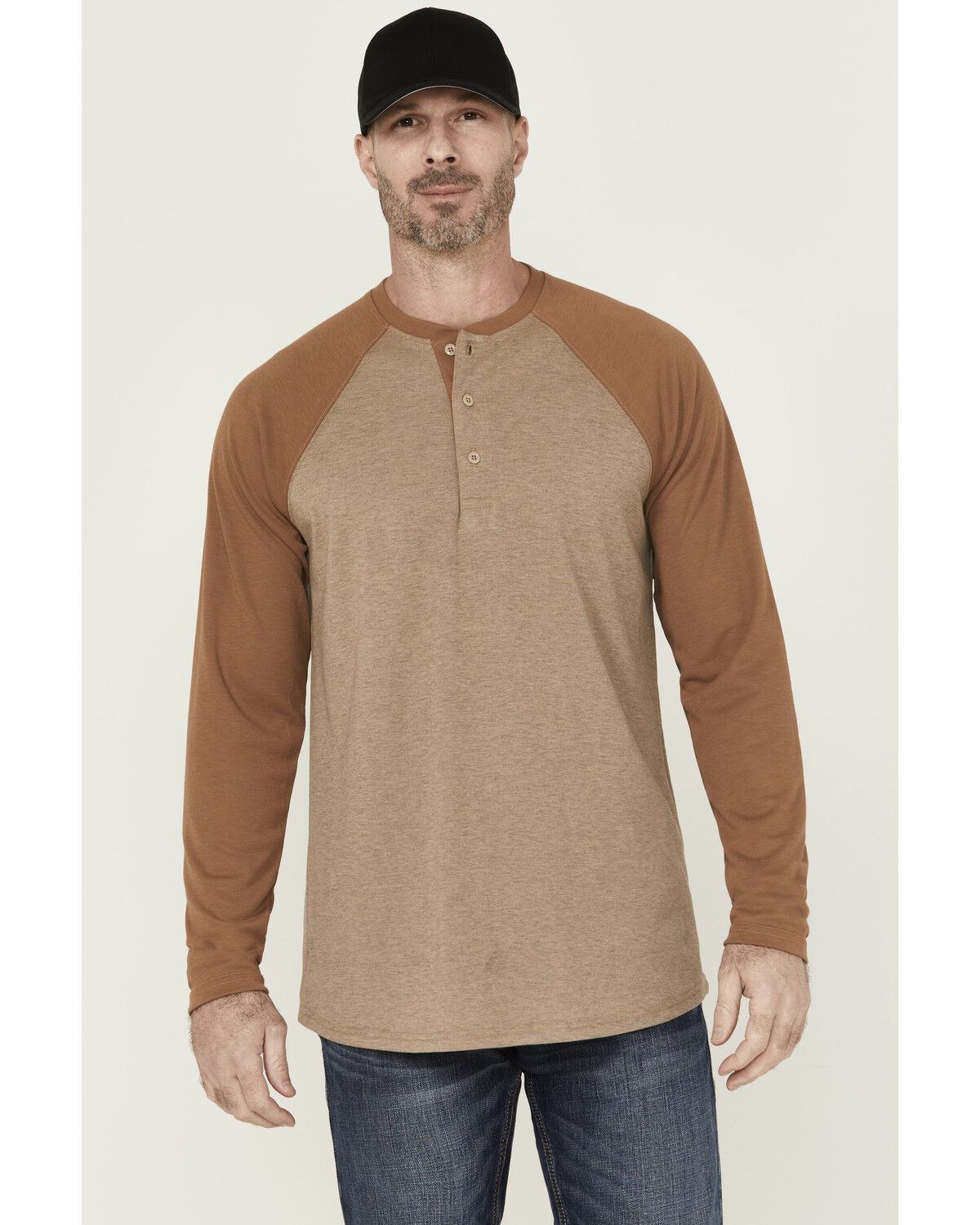 Cody James Men's FR Bronze Raglan Long Sleeve Henley Work Shirt