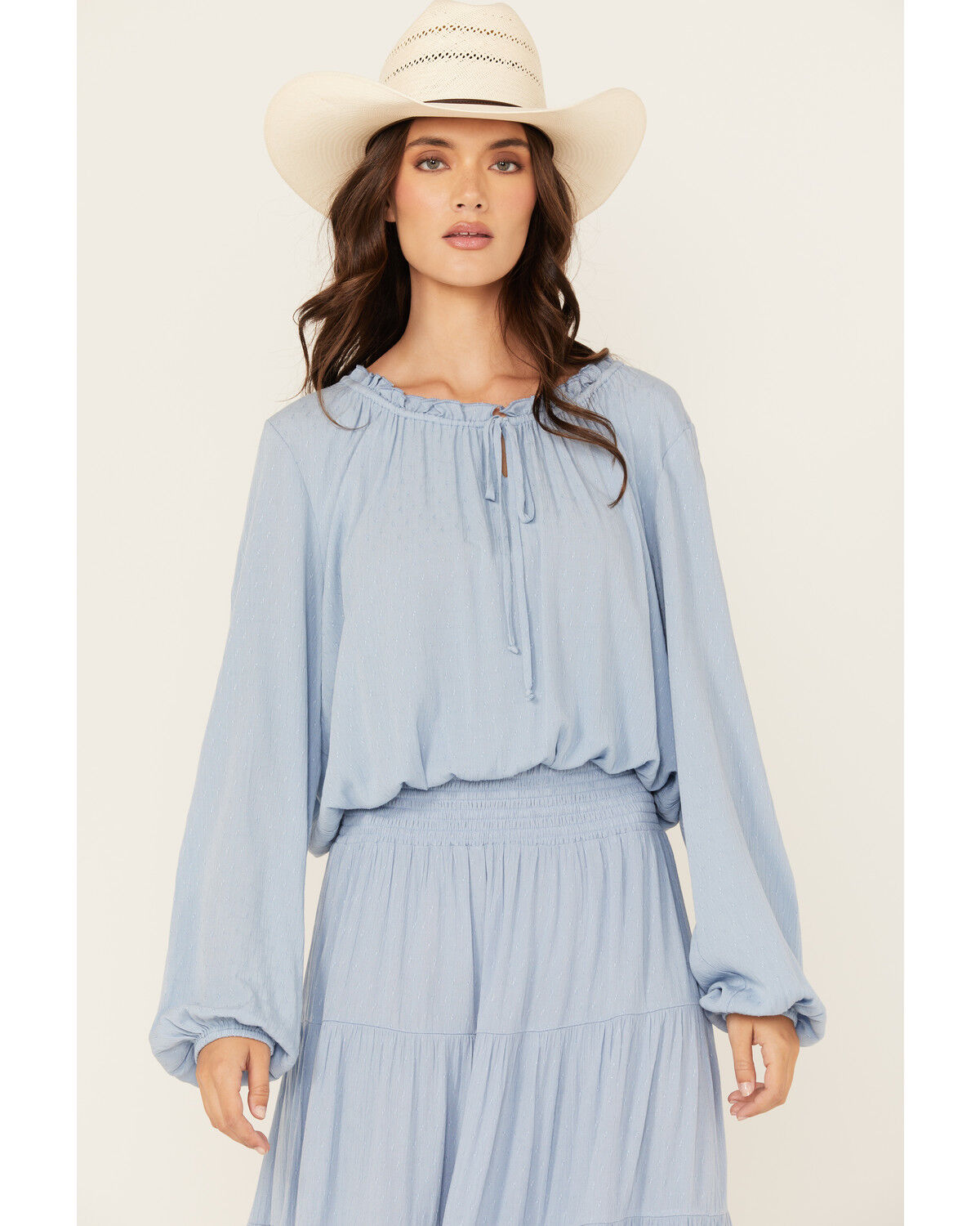 Wild Moss Women's Tie-Front Long Sleeve Top