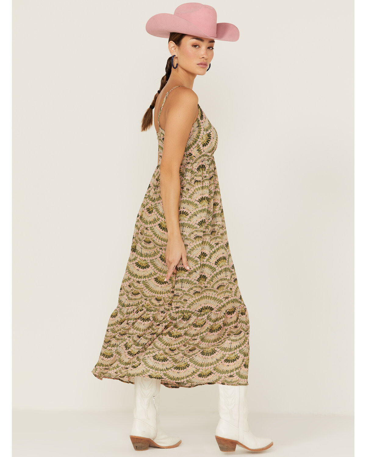 Molly Bracken Women's Printed Ruffle Hem Midi Dress