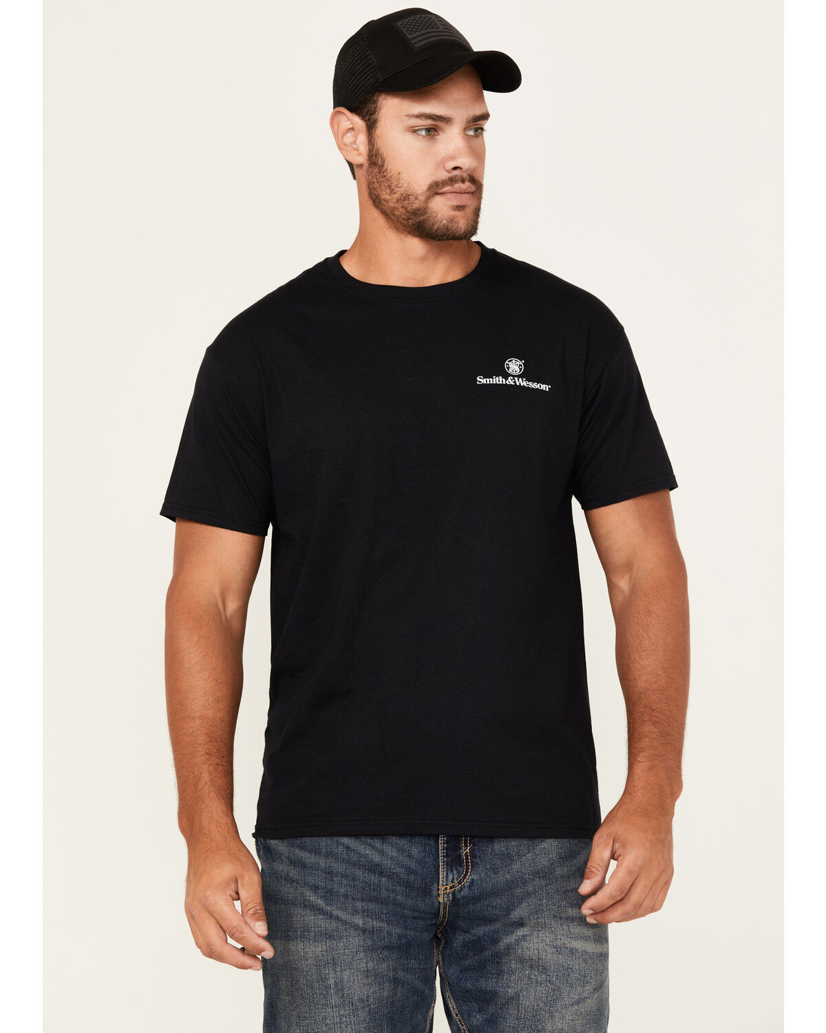 Smith & Wesson Men's Eagle Spade Playing Card Short Sleeve Graphic T-Shirt