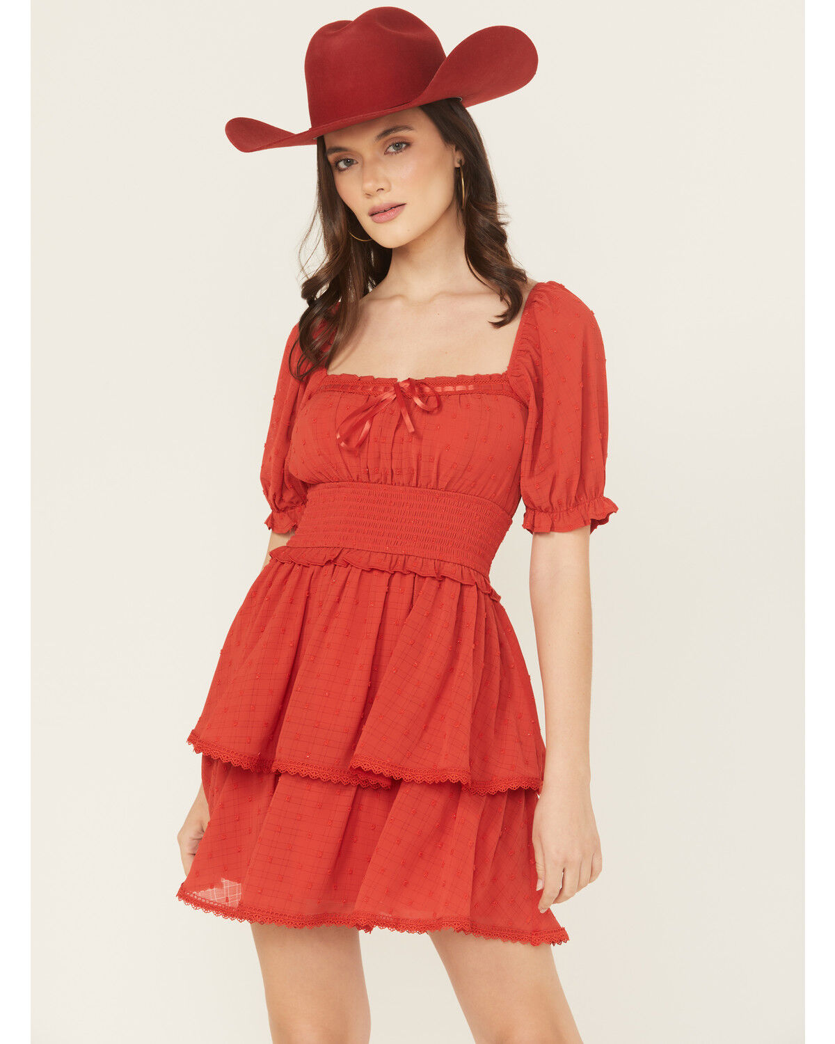 Trixxi Women's Cliff Dot Short Sleeve Mini Dress