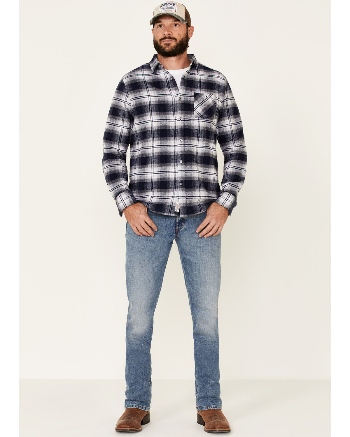 Flag & Anthem Men's Hanston Large Plaid Long Sleeve Flannel Shirt
