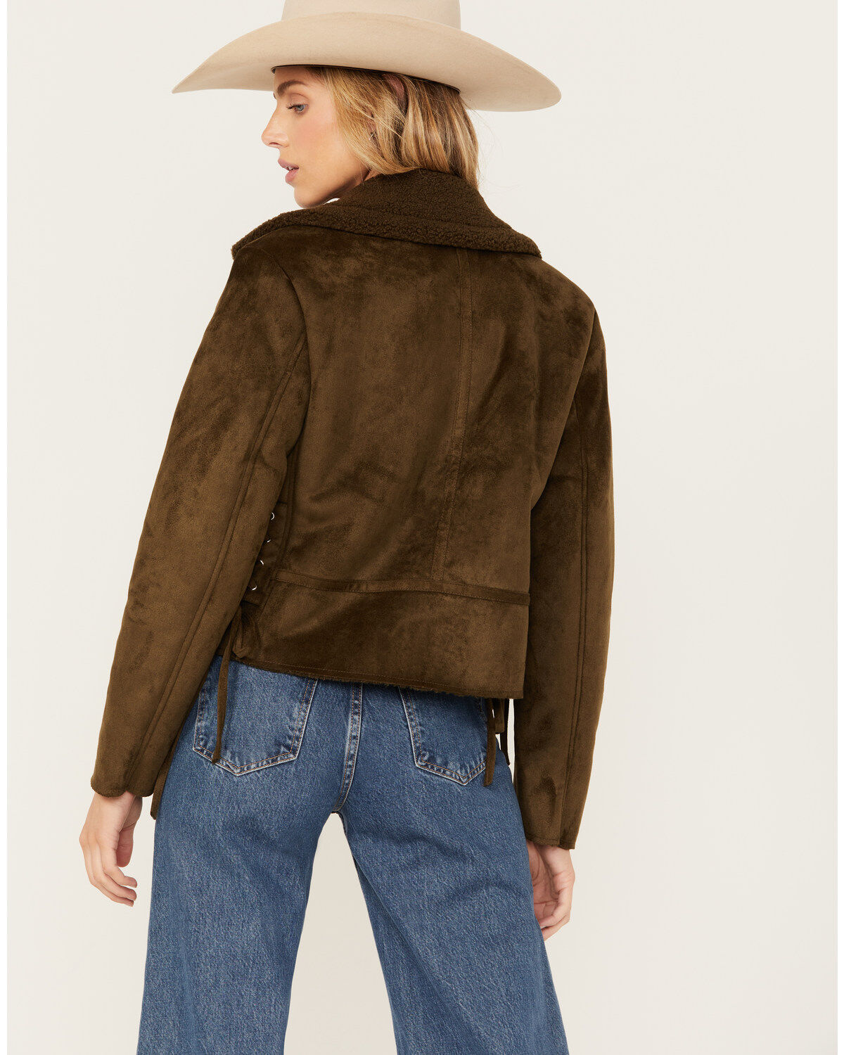Cleo + Wolf Women's Faux Suede Moto Jacket