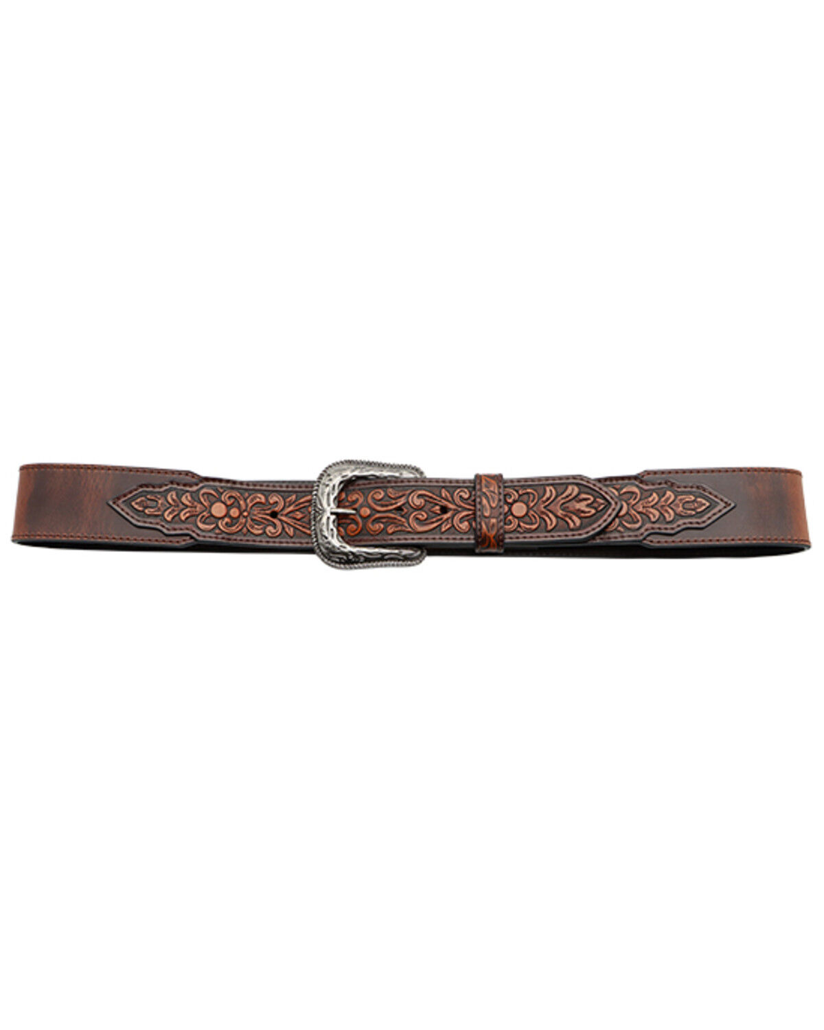 Cody James Men's Floral Tooled Leather Belt