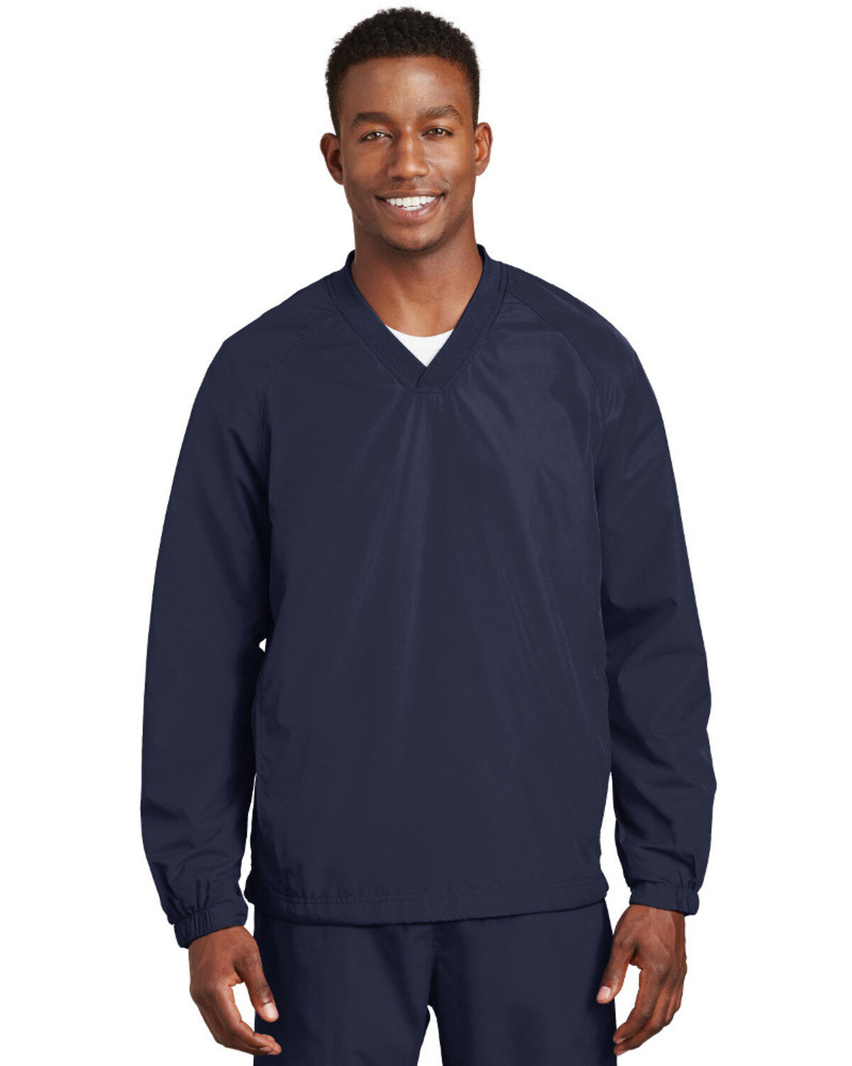Sport-Tek Men's V-Neck Raglan Wind Work Shirt Jacket
