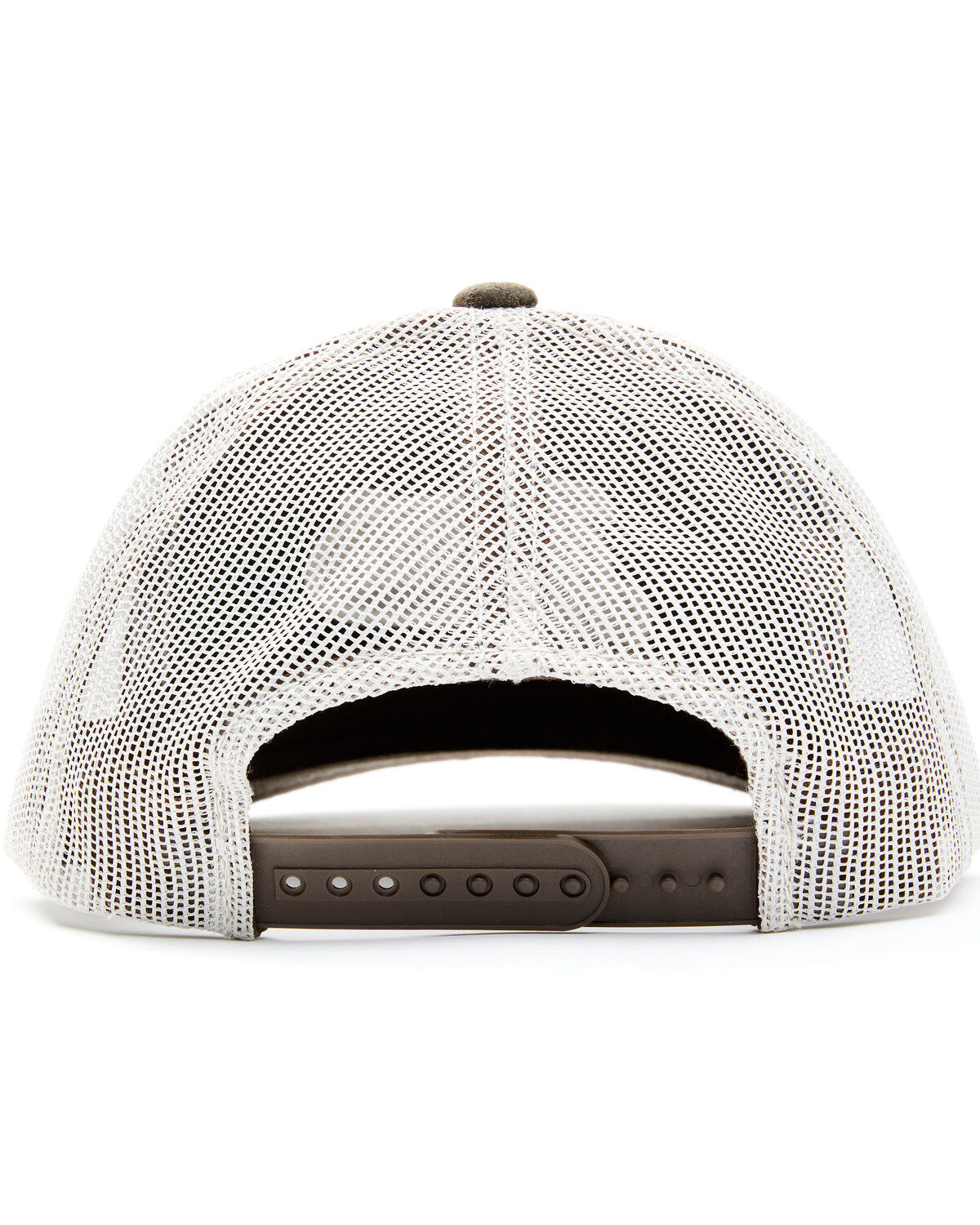 Justin Men's Brown Oilskin Embroidered Logo Mesh-Back Ball Cap