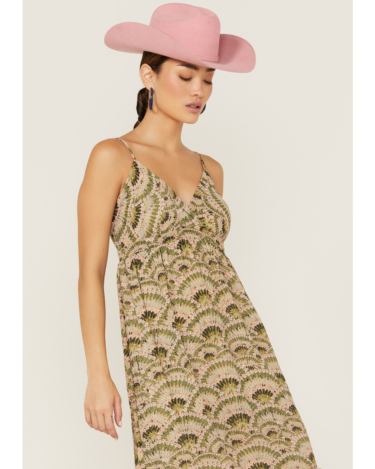 Molly Bracken Women's Printed Ruffle Hem Midi Dress