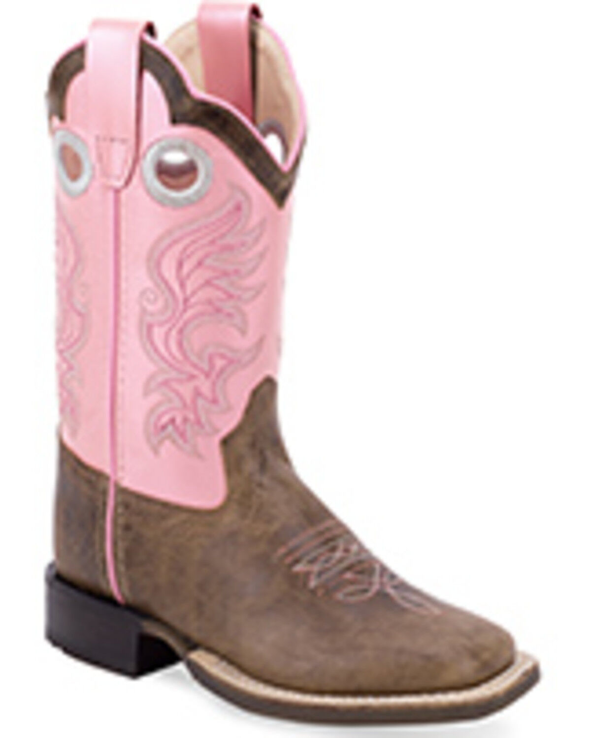 Old Western Girls' Western Boots - Broad Square Toe