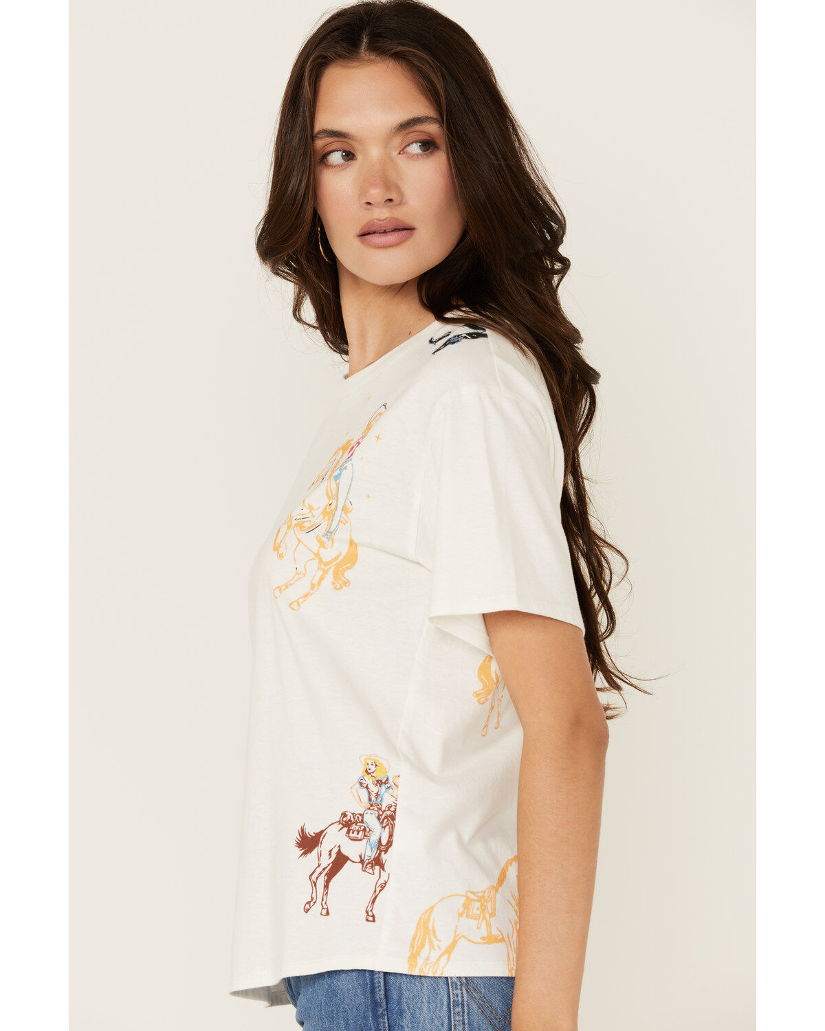 Blue B Women's Western Motif Short Sleeve Graphic Tee