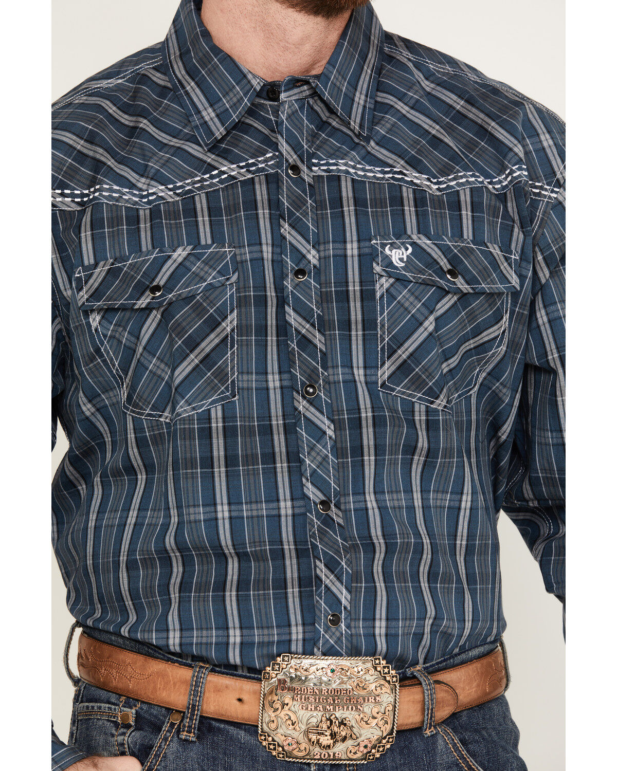 Cowboy Hardware Men's Arroyo Plaid Print Long Sleeve Western Snap Shirt