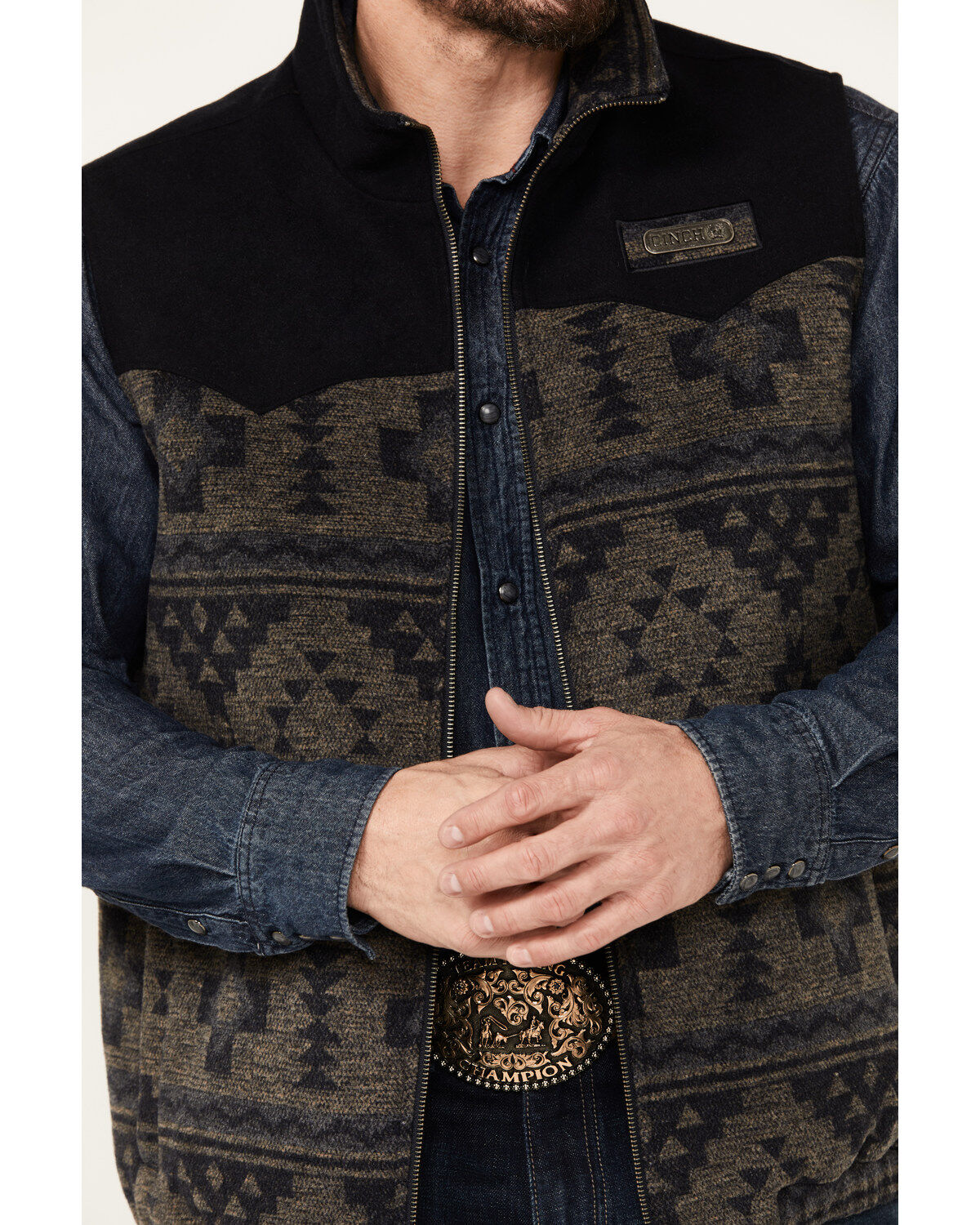 Cinch Men's Southwestern Print Concealed Carry Vest