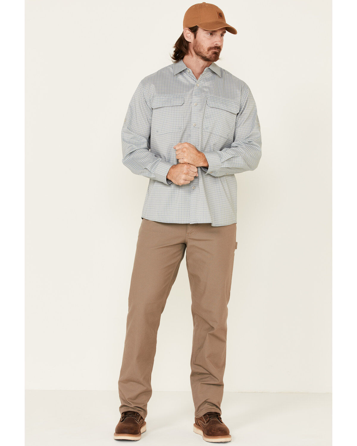 North River Men's Solid Utility Outdoor Long Sleeve Button Down Western Shirt