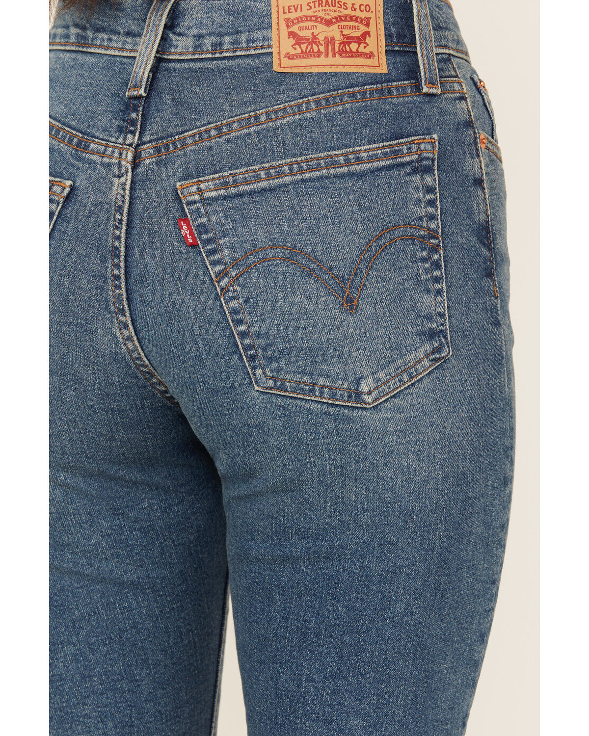 Levi's Women's Maximum Effort Medium Wash High Rise Wedgie Straight Stretch Denim Jeans